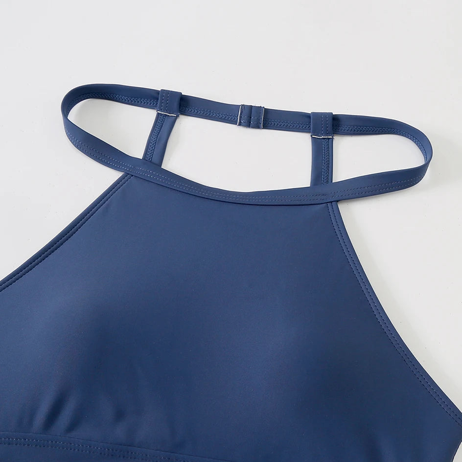 Bikini Sexy 2025, traje de baño de cuello alto para mujer