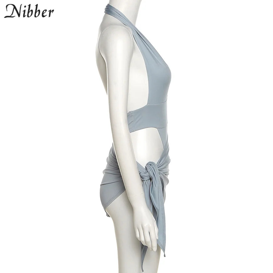 Nibber-Conjunto de Bikini básico para mujer, traje de baño de dos piezas con falda, Sexy, para vacaciones en la playa, 2021