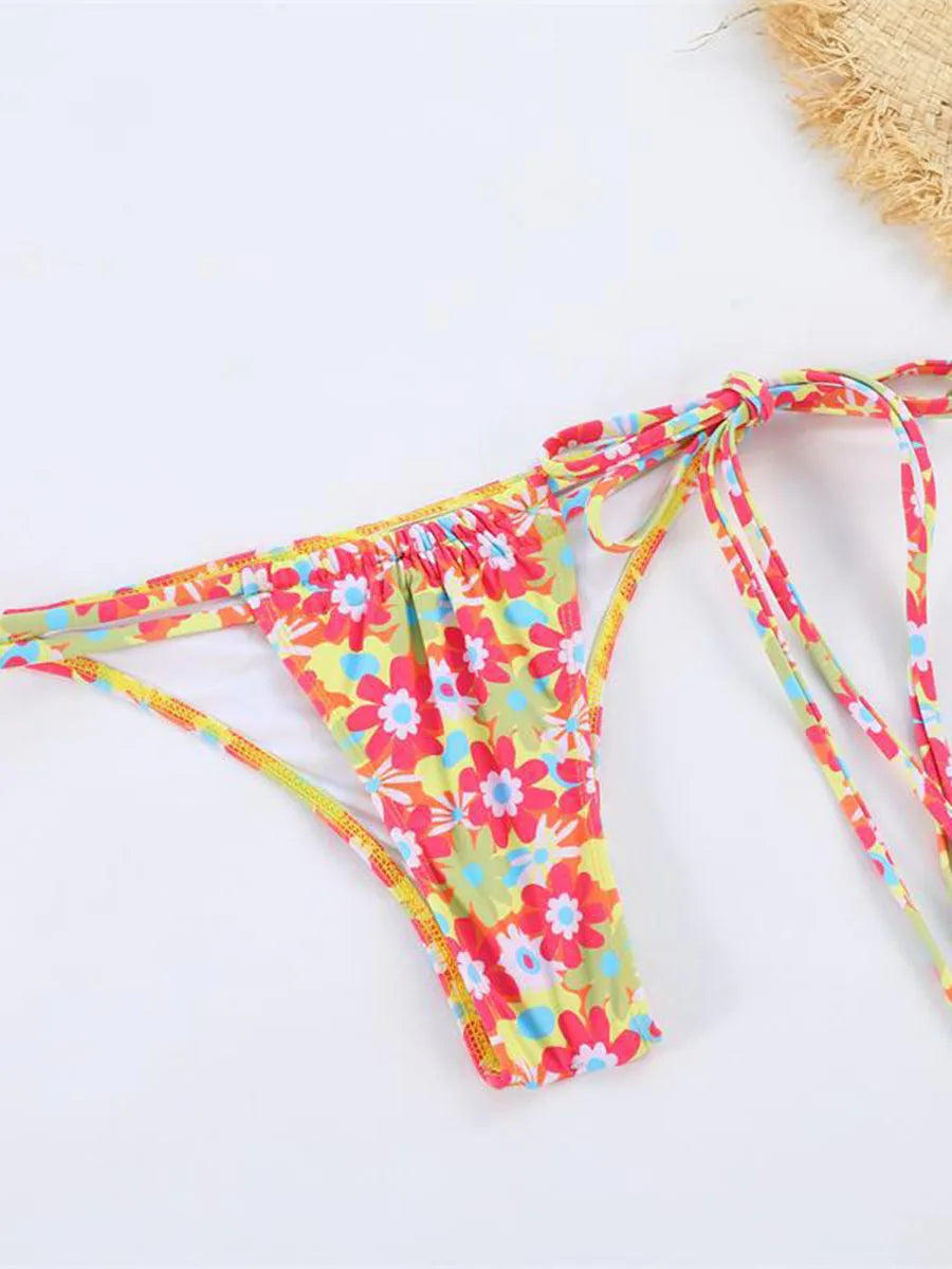 Conjunto de microbikini Sexy para mujer, traje de baño femenino con realce, Tanga, traje de baño brasileño, Bikini de dos piezas, traje de baño para playa 2025