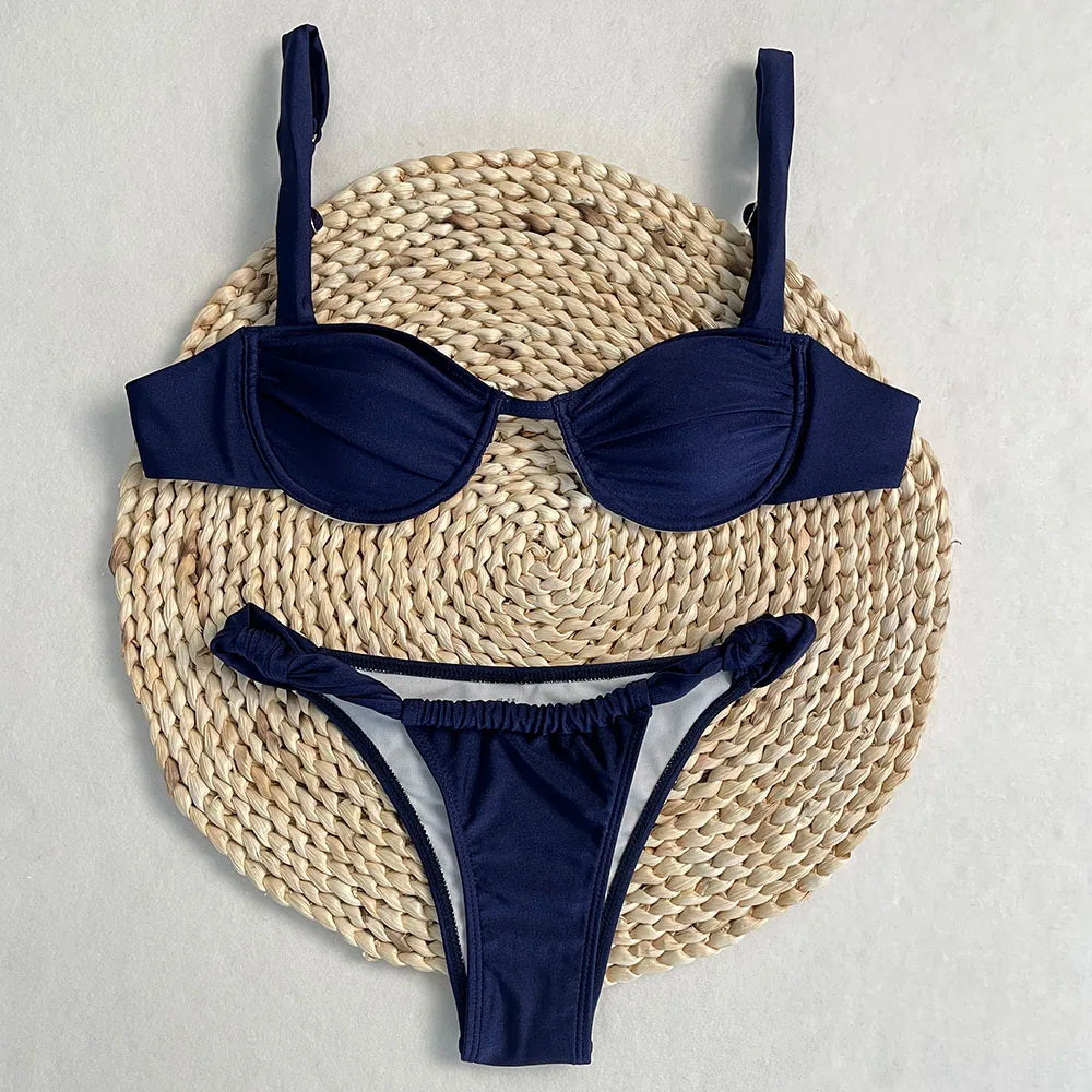 Conjunto de Bikini, superventas, traje de baño para mujer, nueva moda, traje de baño informal Sexy, Micro Bikini para mujer, traje de baño con estampado de encaje