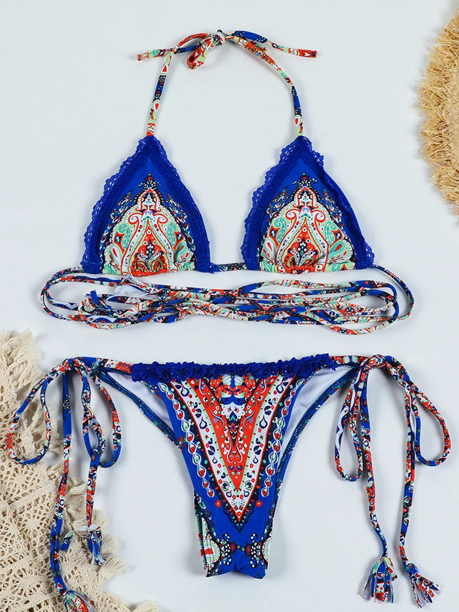 Conjunto de microbikini Sexy para mujer, traje de baño femenino con realce, Tanga, traje de baño brasileño, Bikini de dos piezas, traje de baño para playa 2025