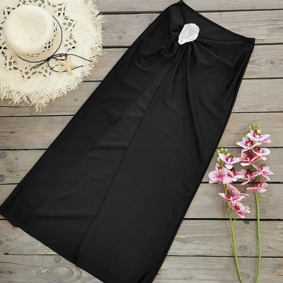 Bikini con hombros descubiertos y hebilla para mujer, traje de baño con falda