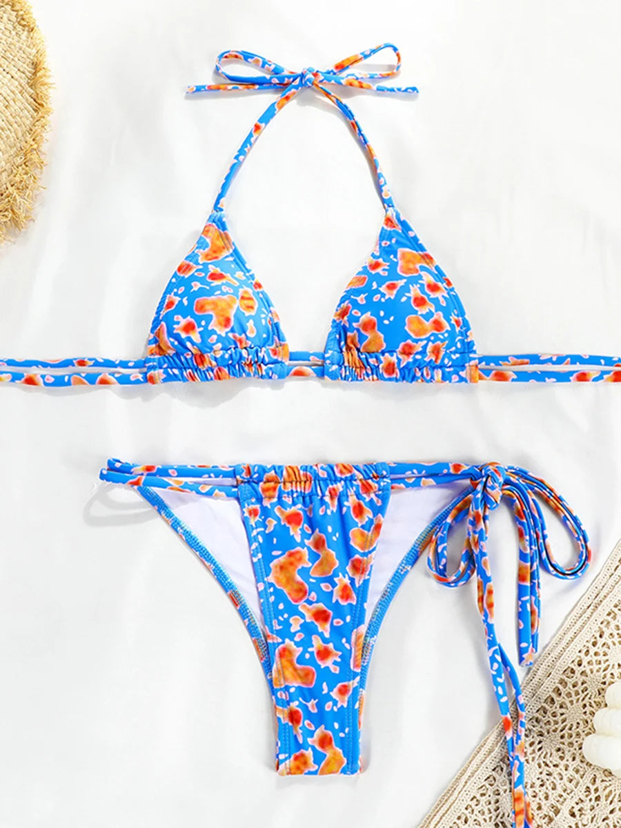 Conjunto de microbikini Sexy para mujer, traje de baño femenino con realce, Tanga, traje de baño brasileño, Bikini de dos piezas, traje de baño para playa 2025