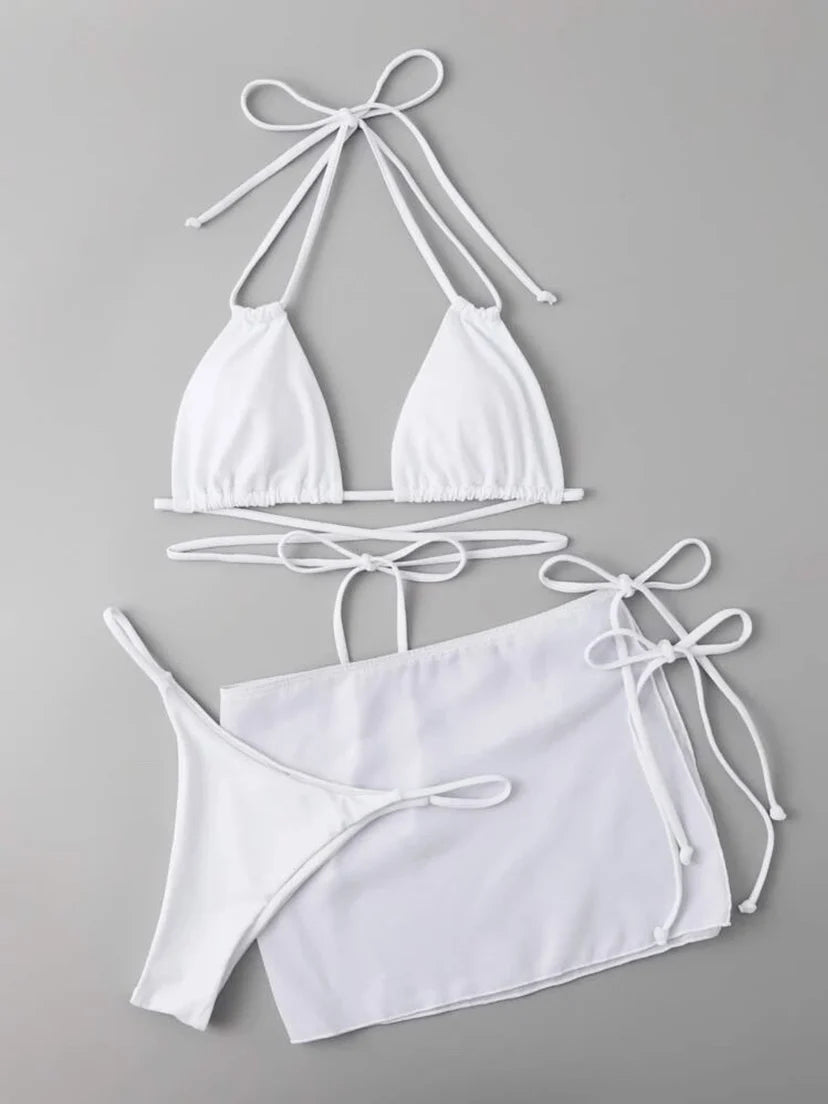 Bikini con Tanga de 3 piezas para mujer