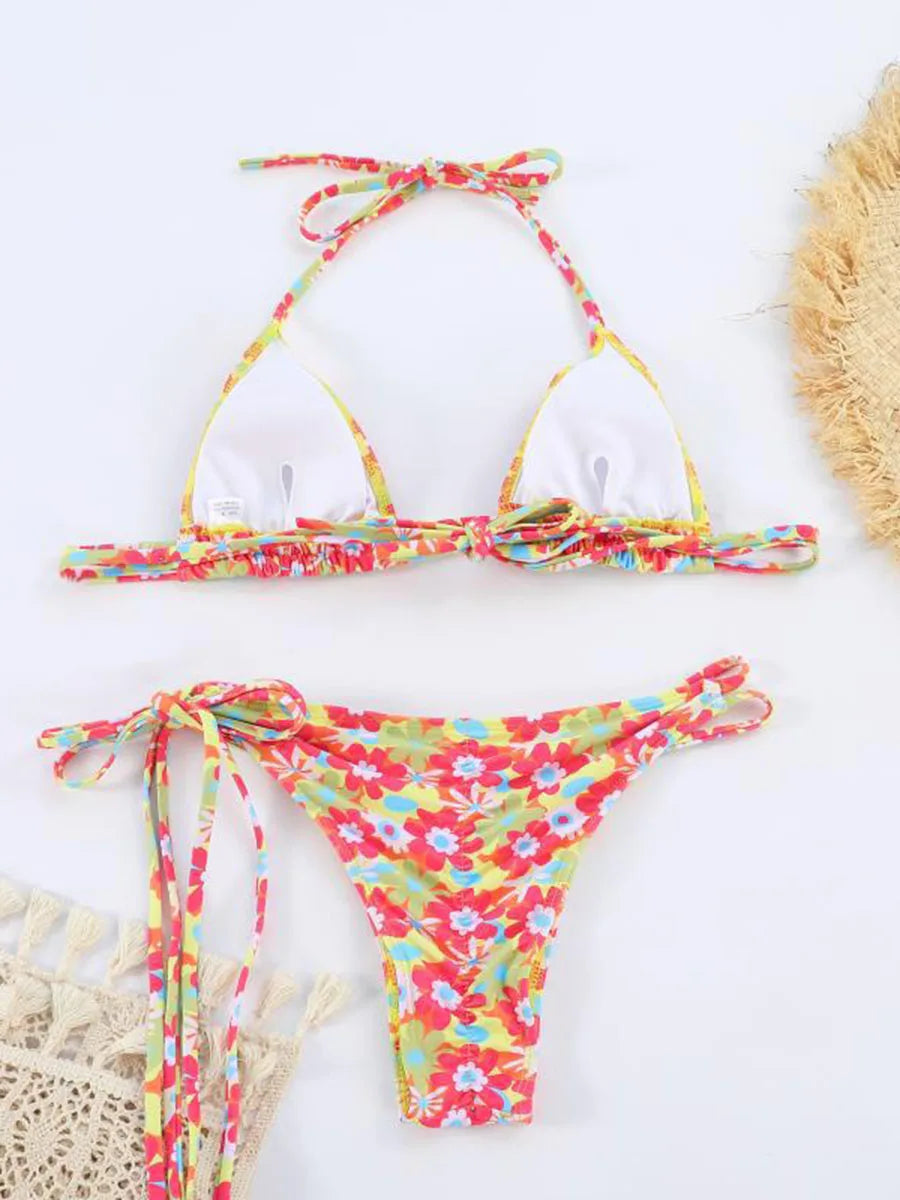 Conjunto de microbikini Sexy para mujer, traje de baño femenino con realce, Tanga, traje de baño brasileño, Bikini de dos piezas, traje de baño para playa 2025