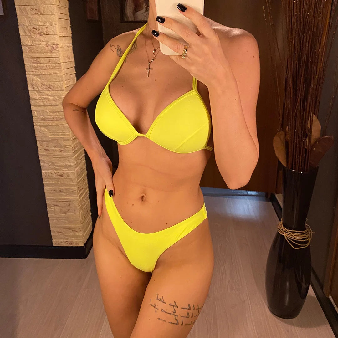 Bikinis, traje de baño triangular Sexy para mujer