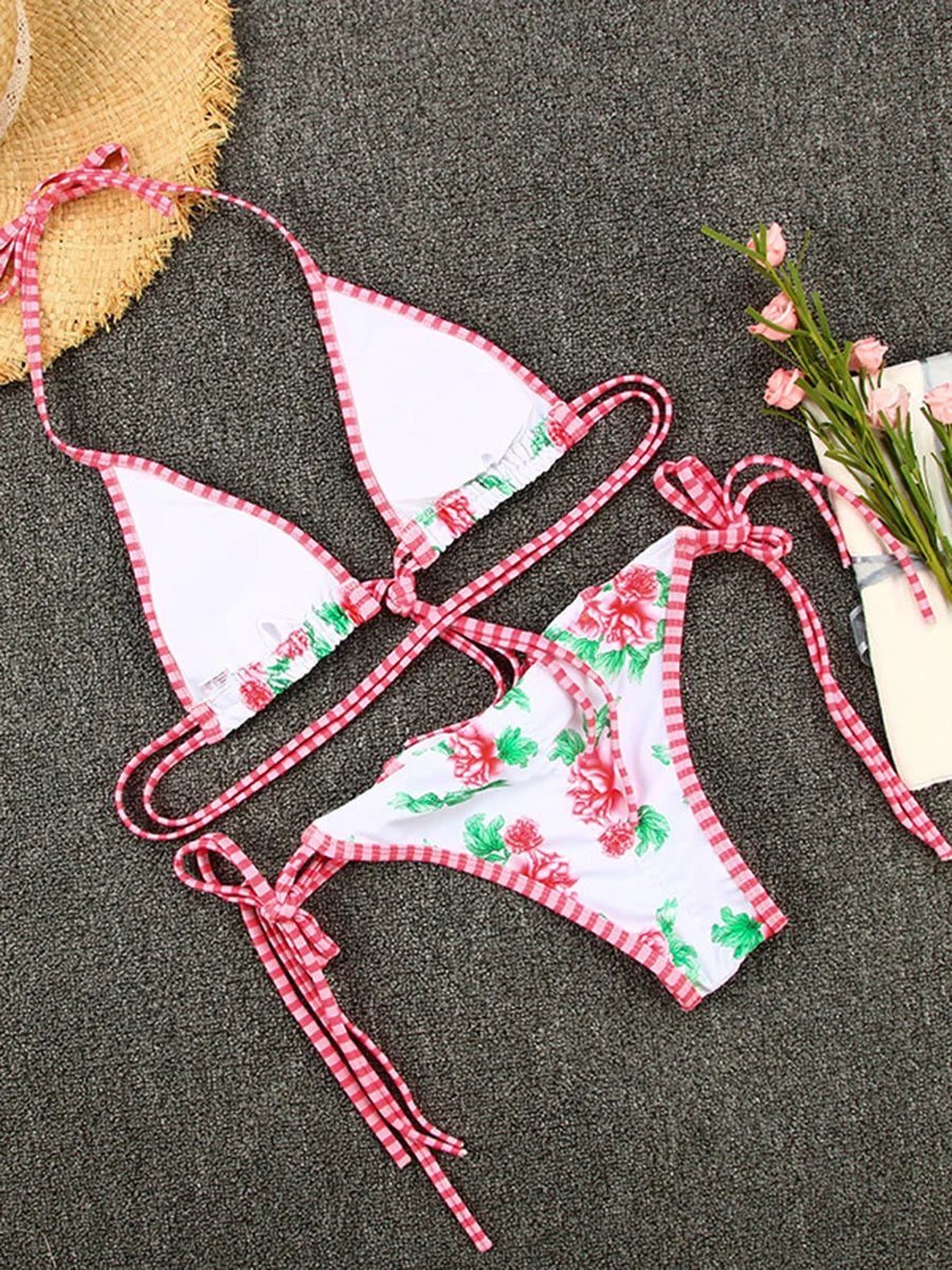 Conjunto de microbikini Sexy para mujer, traje de baño femenino con realce, Tanga, traje de baño brasileño, Bikini de dos piezas, traje de baño para playa 2025