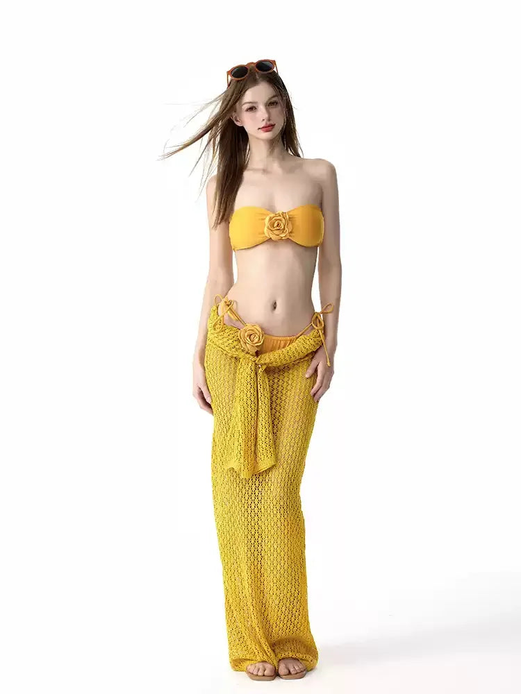 Traje de baño de bikini sexy con falda larga