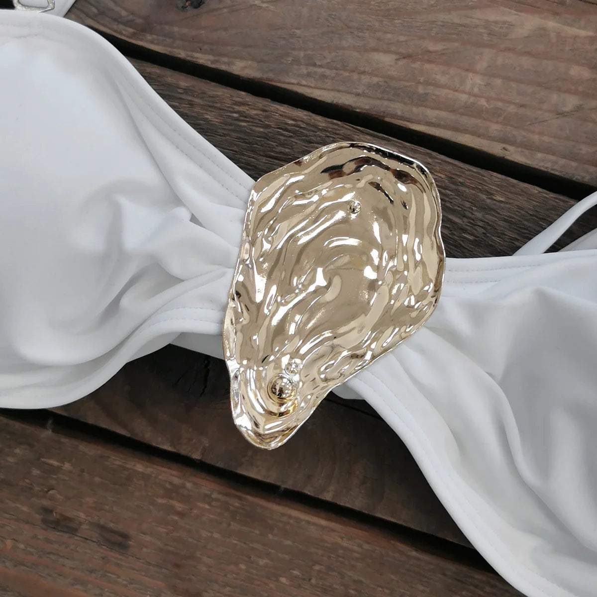 Bikini con hombros descubiertos y hebilla para mujer, traje de baño con falda