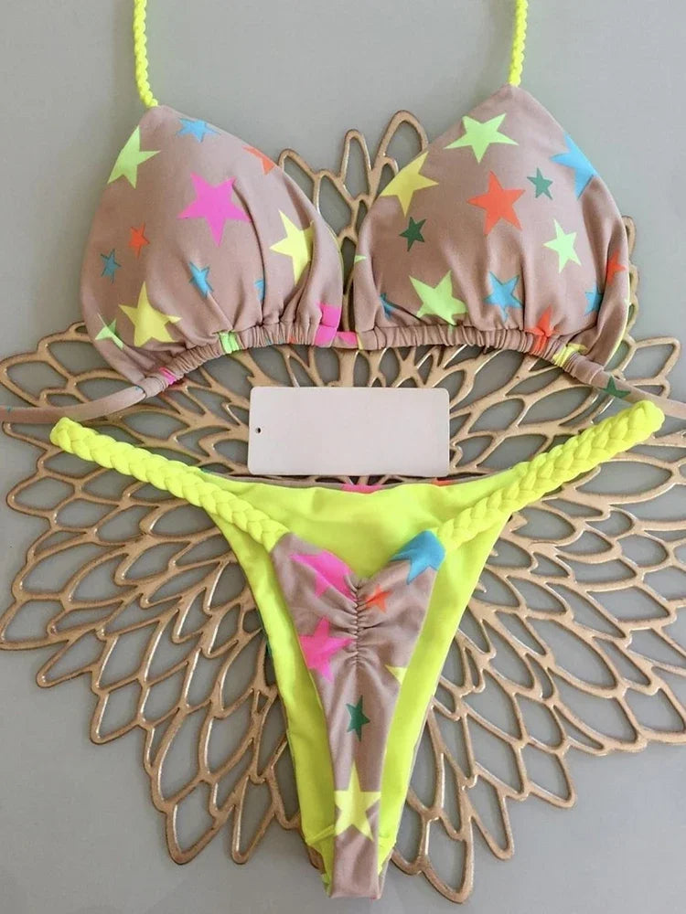 Bikini de cintura alta, traje de baño Sexy con Tanga, conjunto de Bikini con estampado de cebra, traje de baño brasileño para mujer, nuevo Bikini, trajes de baño para mujer