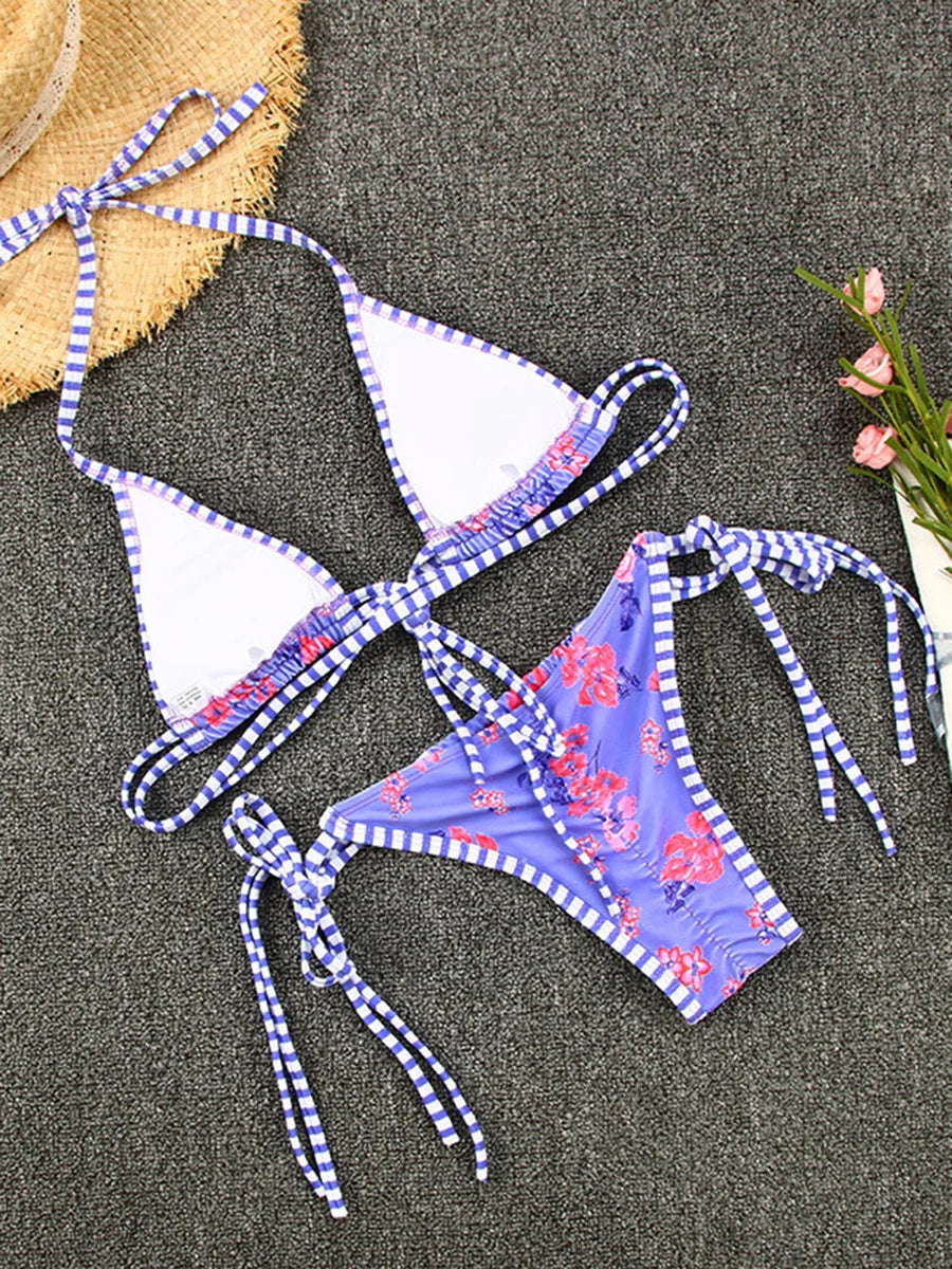 Conjunto de microbikini Sexy para mujer, traje de baño femenino con realce, Tanga, traje de baño brasileño, Bikini de dos piezas, traje de baño para playa 2025