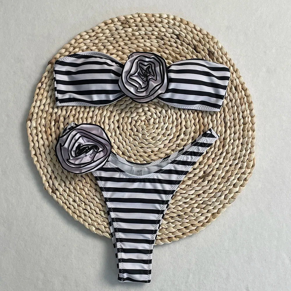 Conjunto de Bikini, superventas, traje de baño para mujer, nueva moda, traje de baño informal Sexy, Micro Bikini para mujer, traje de baño con estampado de encaje