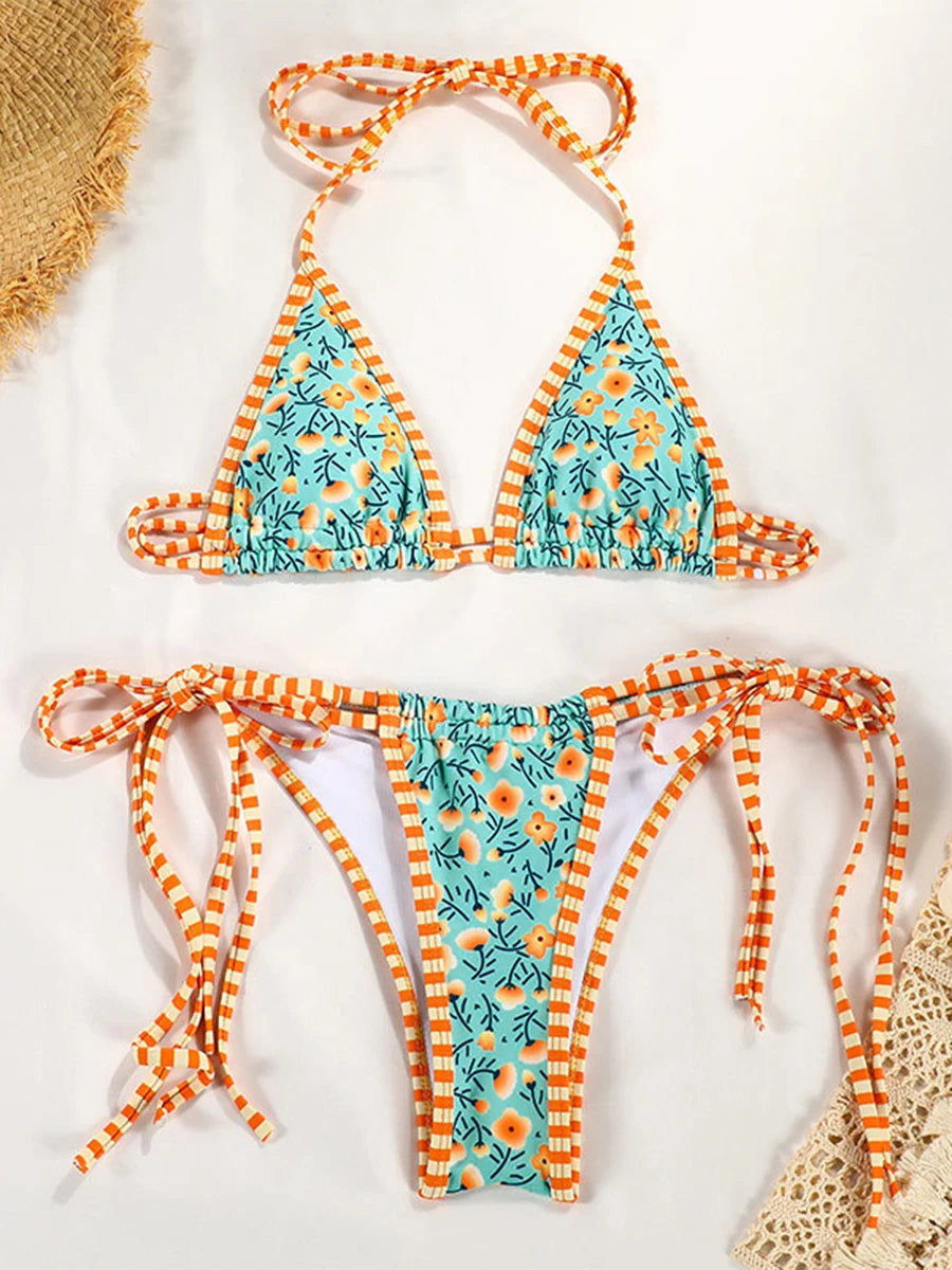 Conjunto de microbikini Sexy para mujer, traje de baño femenino con realce, Tanga, traje de baño brasileño, Bikini de dos piezas, traje de baño para playa 2025