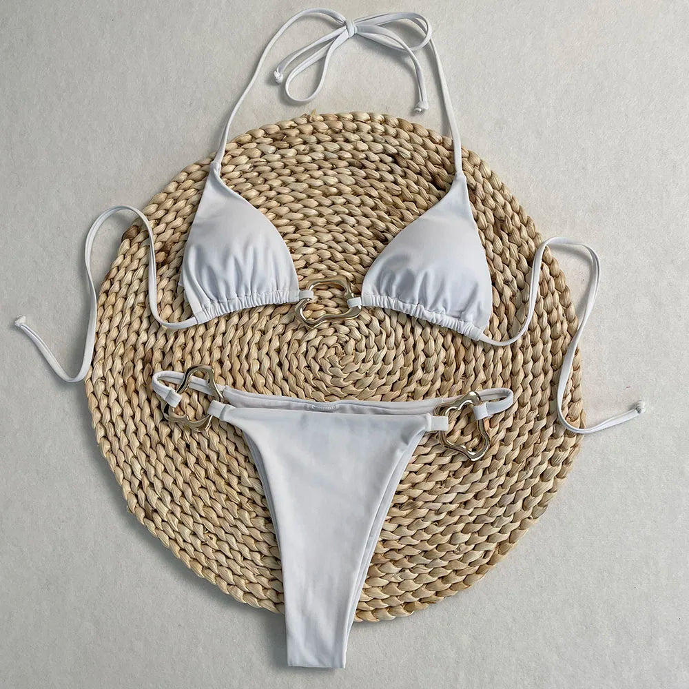Conjunto de Bikini, superventas, traje de baño para mujer, nueva moda, traje de baño informal Sexy, Micro Bikini para mujer, traje de baño con estampado de encaje