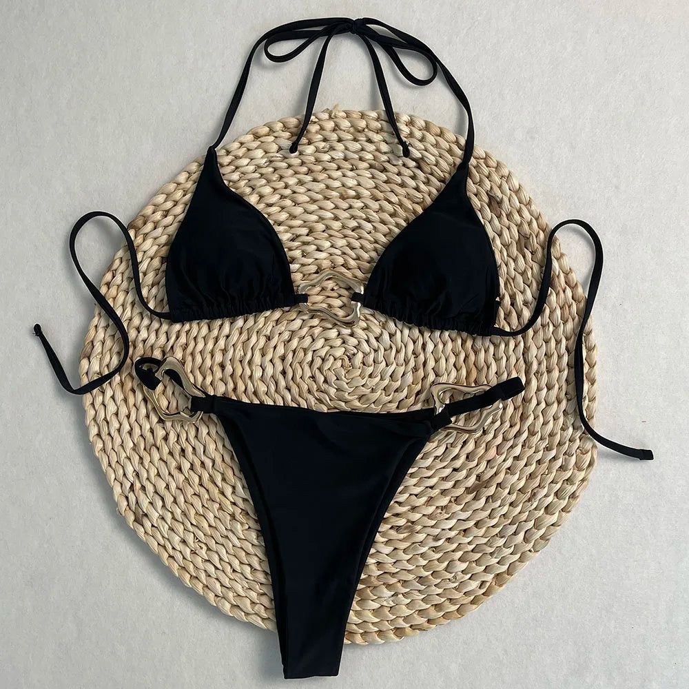 Conjunto de Bikini, superventas, traje de baño para mujer, nueva moda, traje de baño informal Sexy, Micro Bikini para mujer, traje de baño con estampado de encaje