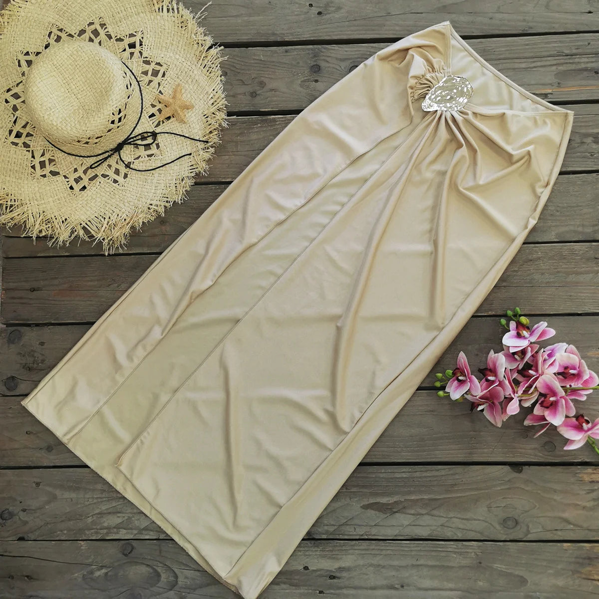 Bikini con hombros descubiertos y hebilla para mujer, traje de baño con falda