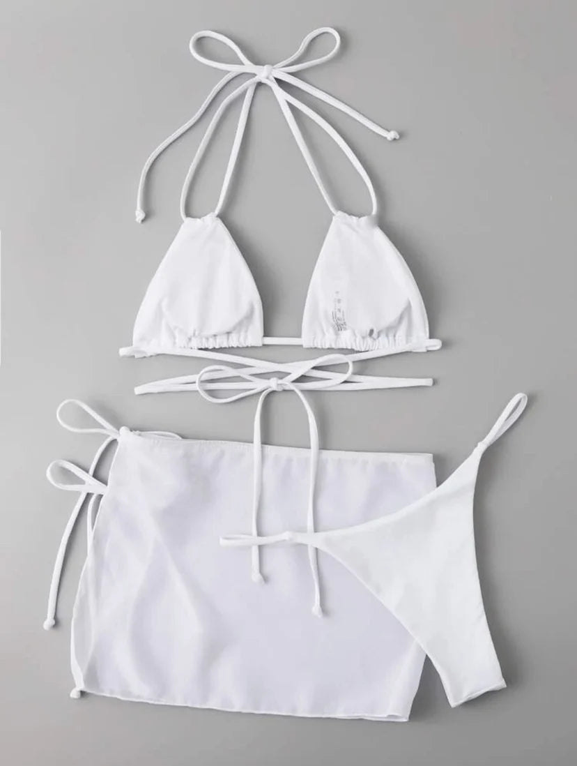 Bikini con Tanga de 3 piezas para mujer