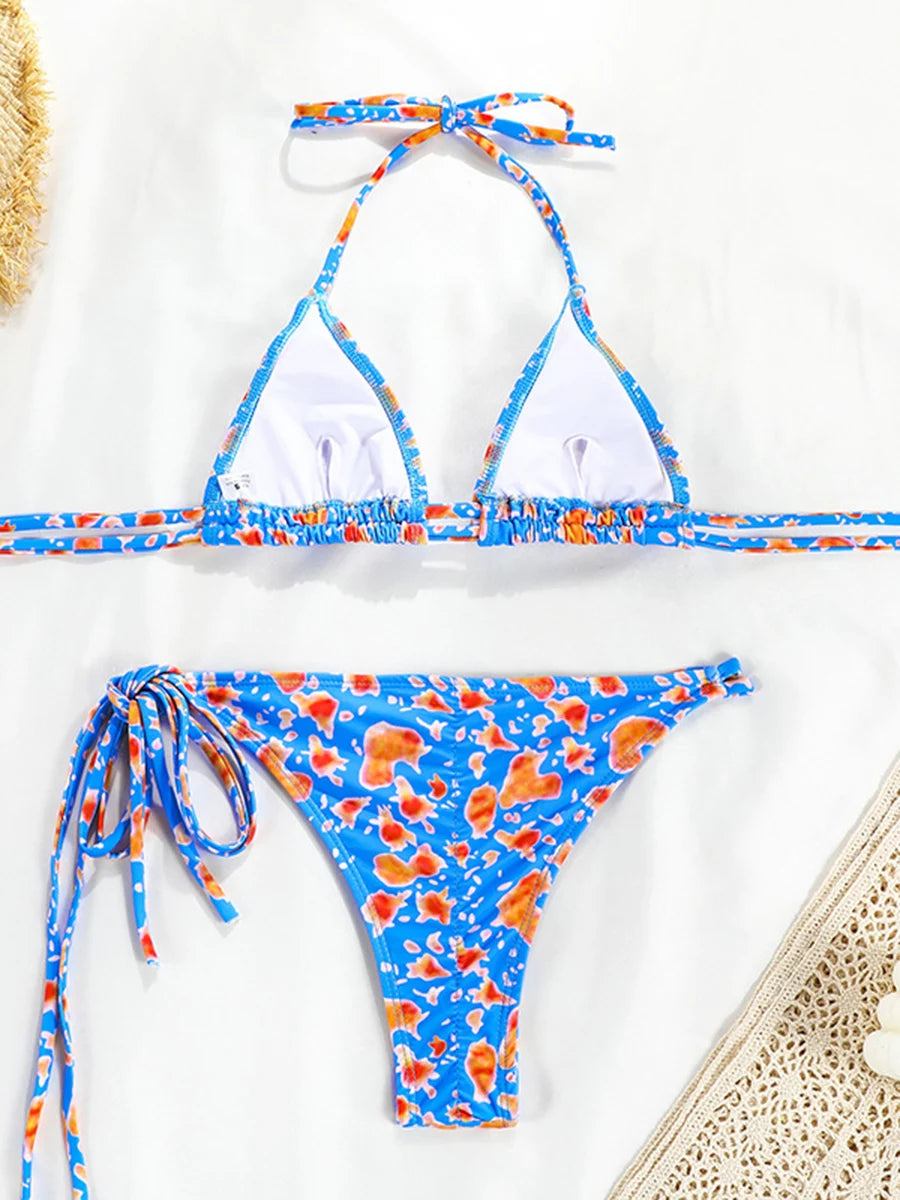 Conjunto de microbikini Sexy para mujer, traje de baño femenino con realce, Tanga, traje de baño brasileño, Bikini de dos piezas, traje de baño para playa 2025