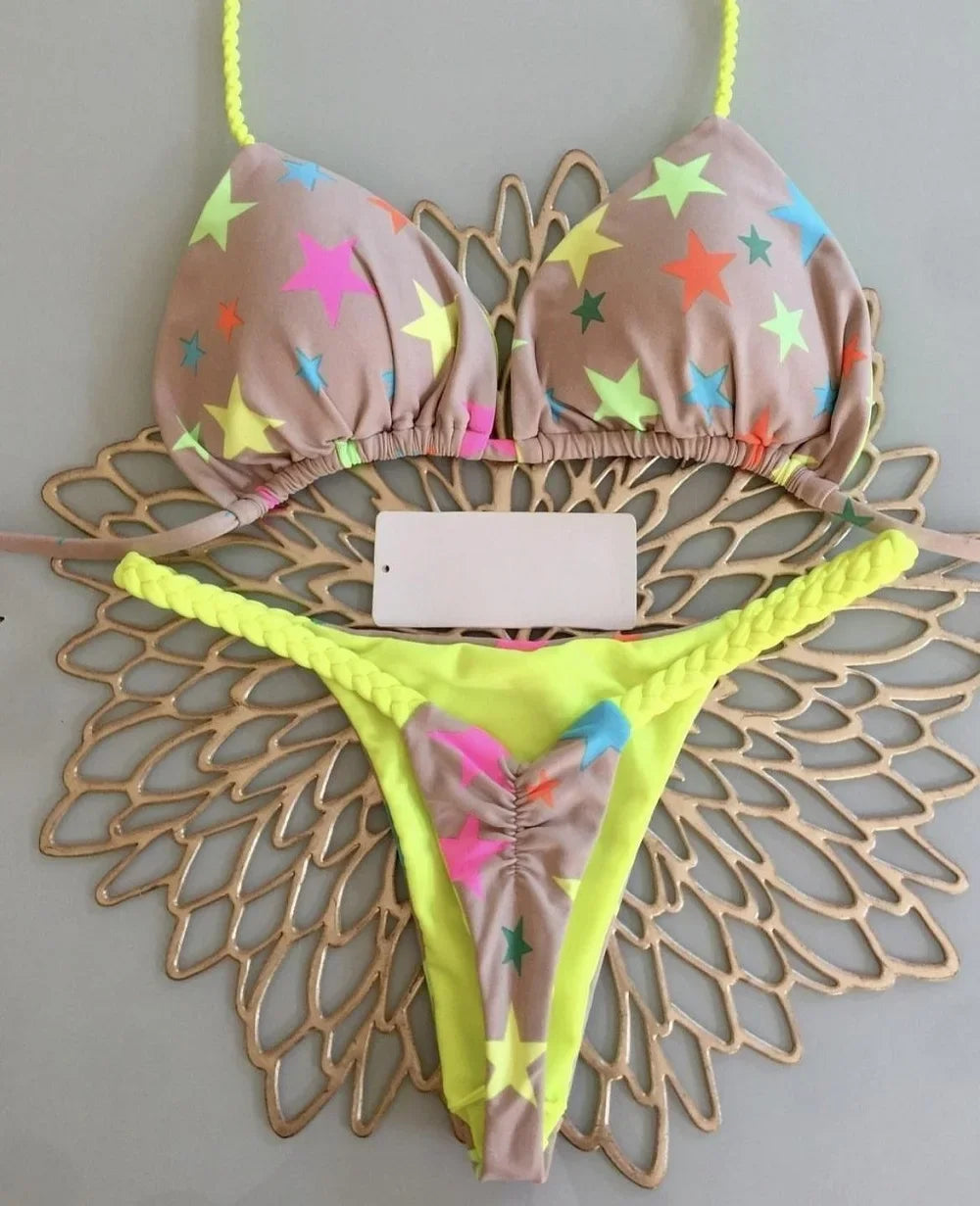 Bikini de cintura alta, traje de baño Sexy con Tanga, conjunto de Bikini con estampado de cebra, traje de baño brasileño para mujer, nuevo Bikini, trajes de baño para mujer