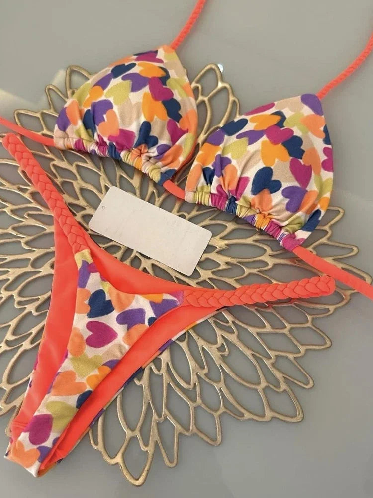 Bikini de cintura alta, traje de baño Sexy con Tanga, conjunto de Bikini con estampado de cebra, traje de baño brasileño para mujer, nuevo Bikini, trajes de baño para mujer