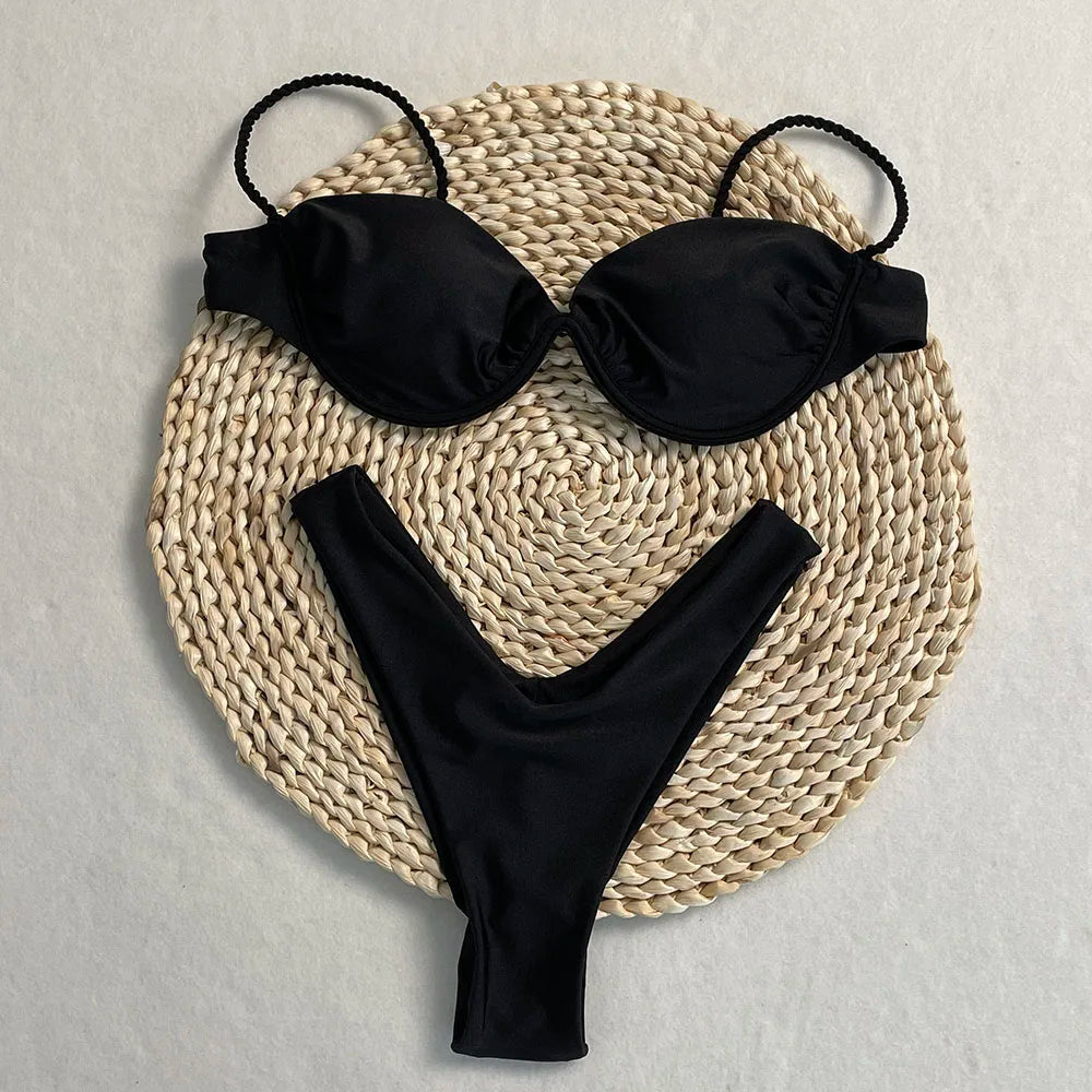 Conjunto de Bikini, superventas, traje de baño para mujer, nueva moda, traje de baño informal Sexy, Micro Bikini para mujer, traje de baño con estampado de encaje