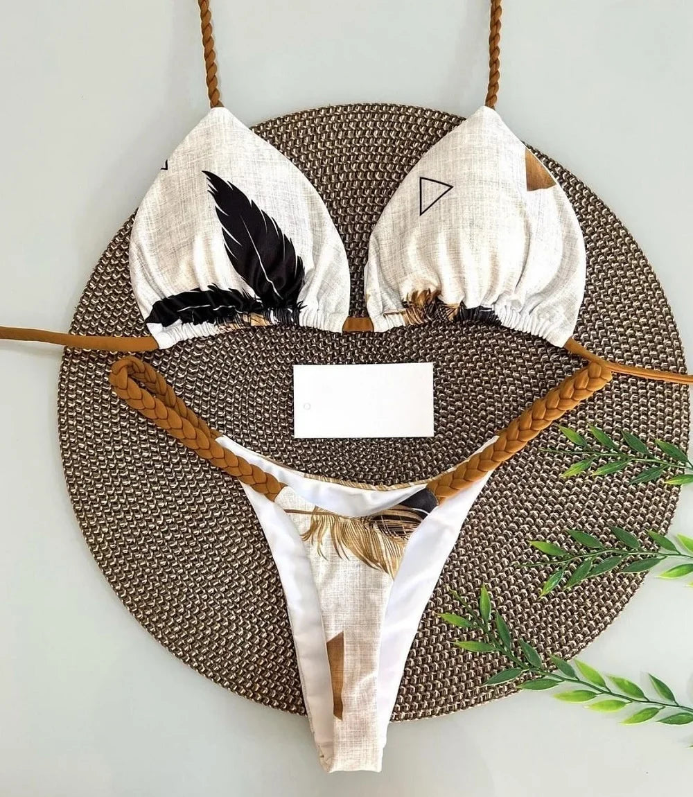 Bikini de cintura alta, traje de baño Sexy con Tanga, conjunto de Bikini con estampado de cebra, traje de baño brasileño para mujer, nuevo Bikini, trajes de baño para mujer