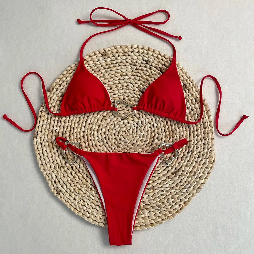 Conjunto de Bikini, superventas, traje de baño para mujer, nueva moda, traje de baño informal Sexy, Micro Bikini para mujer, traje de baño con estampado de encaje