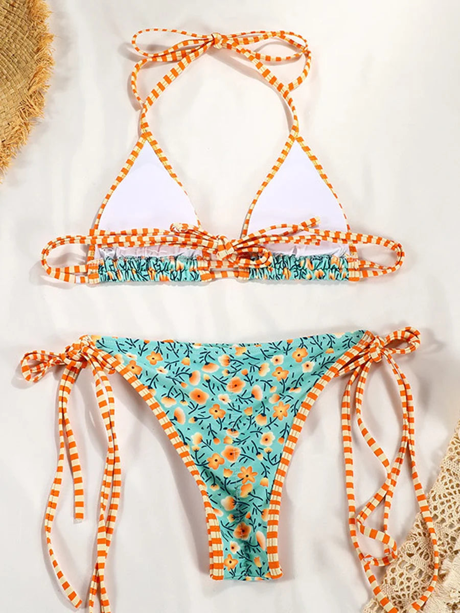 Conjunto de microbikini Sexy para mujer, traje de baño femenino con realce, Tanga, traje de baño brasileño, Bikini de dos piezas, traje de baño para playa 2025