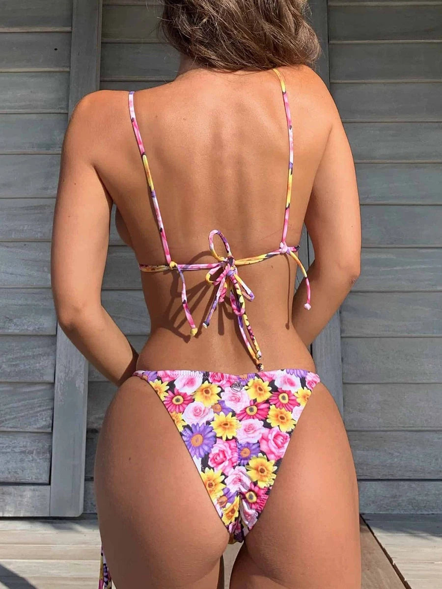 Conjunto de microbikini Sexy para mujer, traje de baño femenino con realce, Tanga, traje de baño brasileño, Bikini de dos piezas, traje de baño para playa 2025