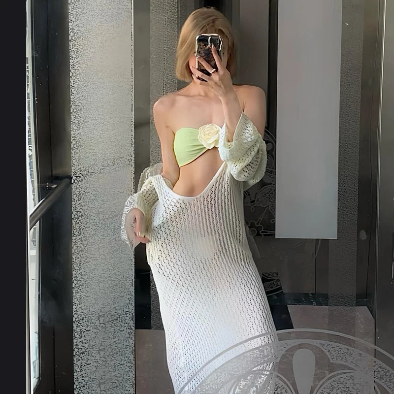 Traje de baño de bikini sexy con falda larga