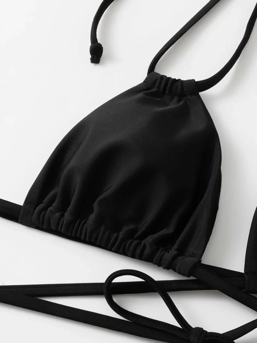 Bikini con Tanga de 3 piezas para mujer