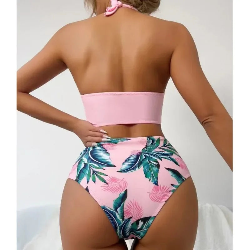 Sexy High Waist Bikinis Pink