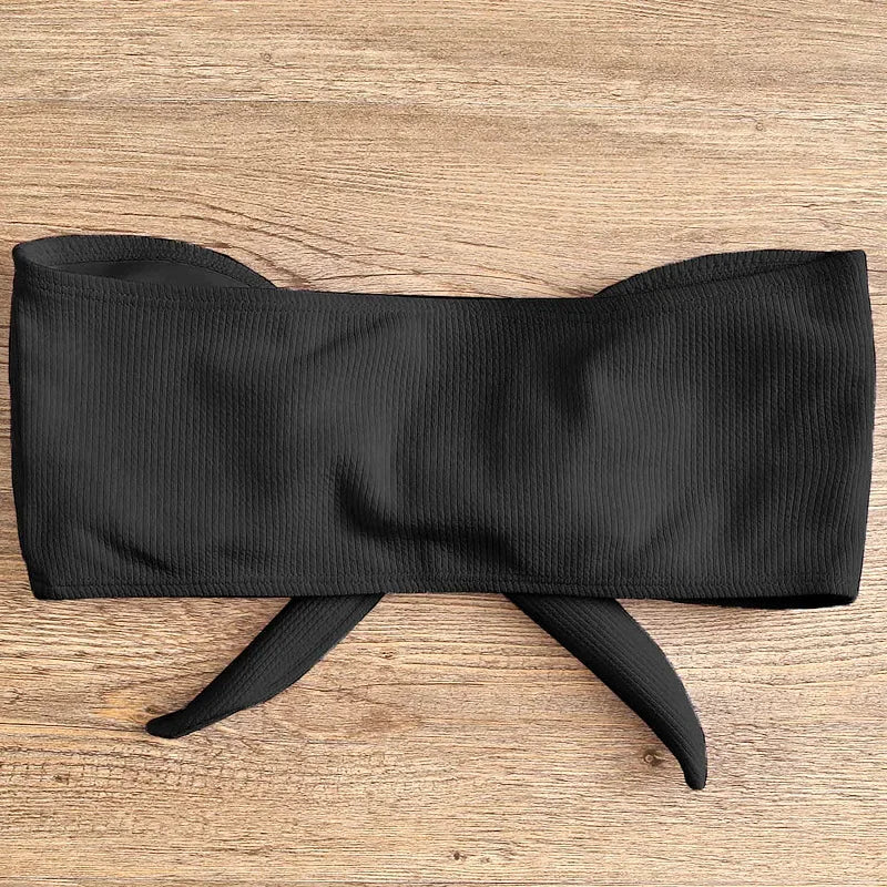 Conjunto De Bikini con parte superior De tubo acanalado para mujer