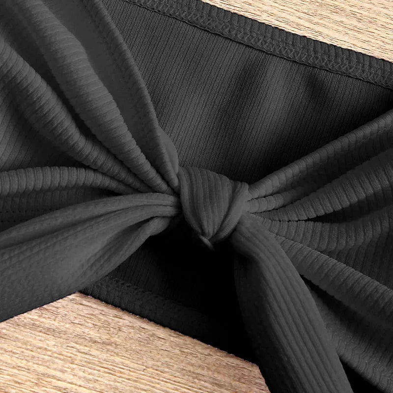 Conjunto De Bikini con parte superior De tubo acanalado para mujer