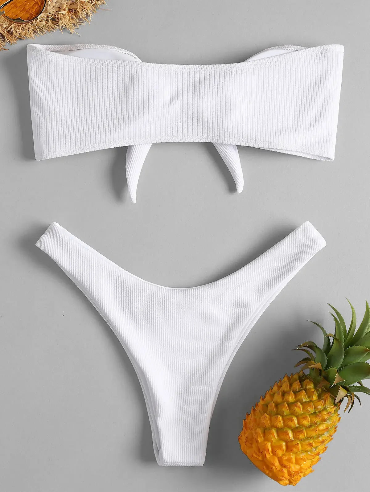Conjunto De Bikini con parte superior De tubo acanalado para mujer