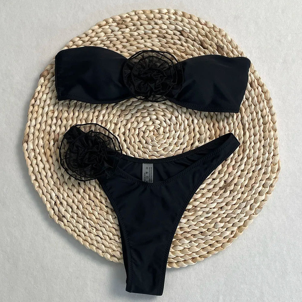 Conjunto de Bikini, superventas, traje de baño para mujer, nueva moda, traje de baño informal Sexy, Micro Bikini para mujer, traje de baño con estampado de encaje