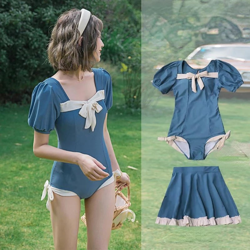 Conjunto de Bikini para mujer, traje de baño de estilo coreano