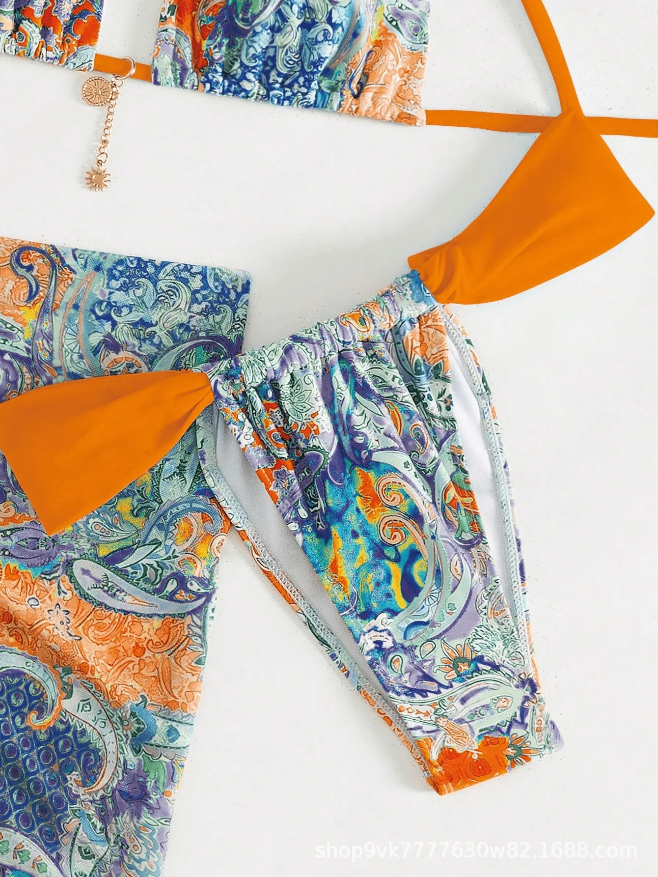 Conjunto de Bikinis sexys para mujer, traje de baño sin espalda sin mangas con cordones, traje de baño de verano para vacaciones en la playa, traje de baño femenino de 3 piezas