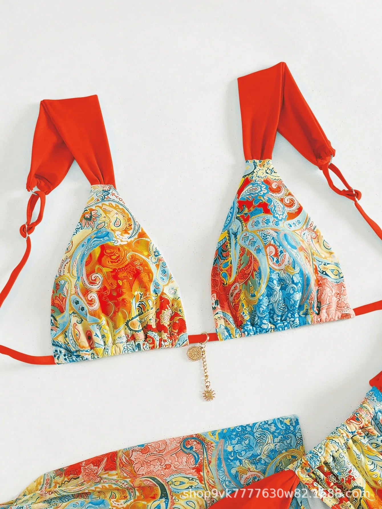 Conjunto de Bikinis sexys para mujer, traje de baño sin espalda sin mangas con cordones, traje de baño de verano para vacaciones en la playa, traje de baño femenino de 3 piezas