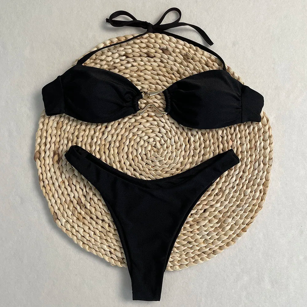 Conjunto de Bikini, superventas, traje de baño para mujer, nueva moda, traje de baño informal Sexy, Micro Bikini para mujer, traje de baño con estampado de encaje