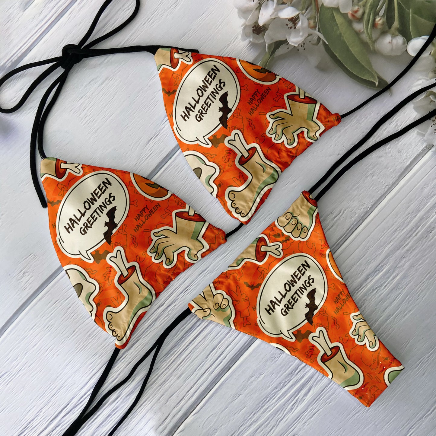Conjunto de Bikini de moda para mujer, traje de baño Sexy con estampado de calavera y cintura baja sin espalda, para playa, surf, vacaciones, Cosplay de Halloween