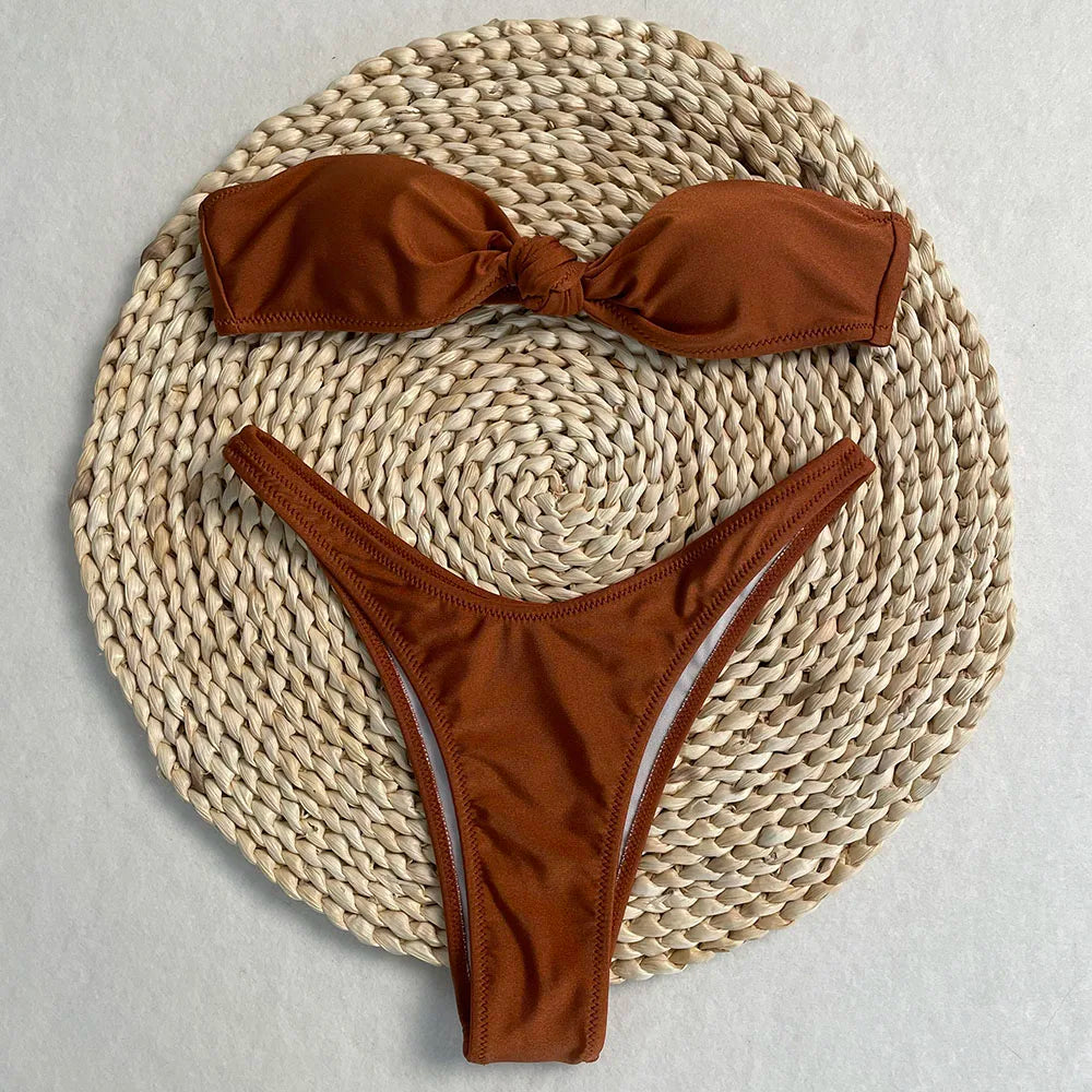Conjunto de Bikini, superventas, traje de baño para mujer, nueva moda, traje de baño informal Sexy, Micro Bikini para mujer, traje de baño con estampado de encaje
