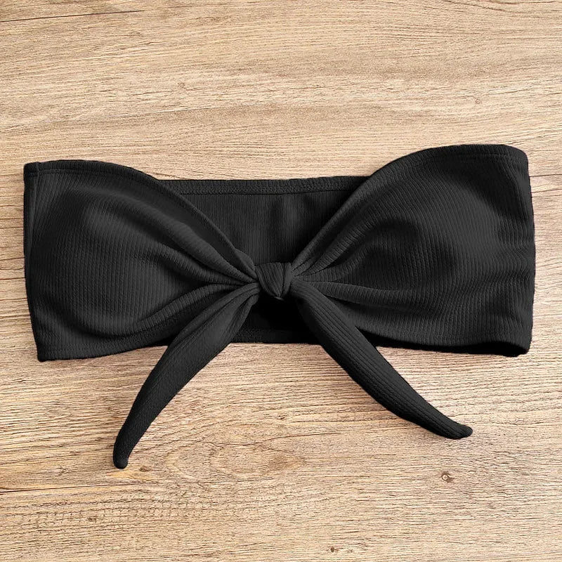 Conjunto De Bikini con parte superior De tubo acanalado para mujer