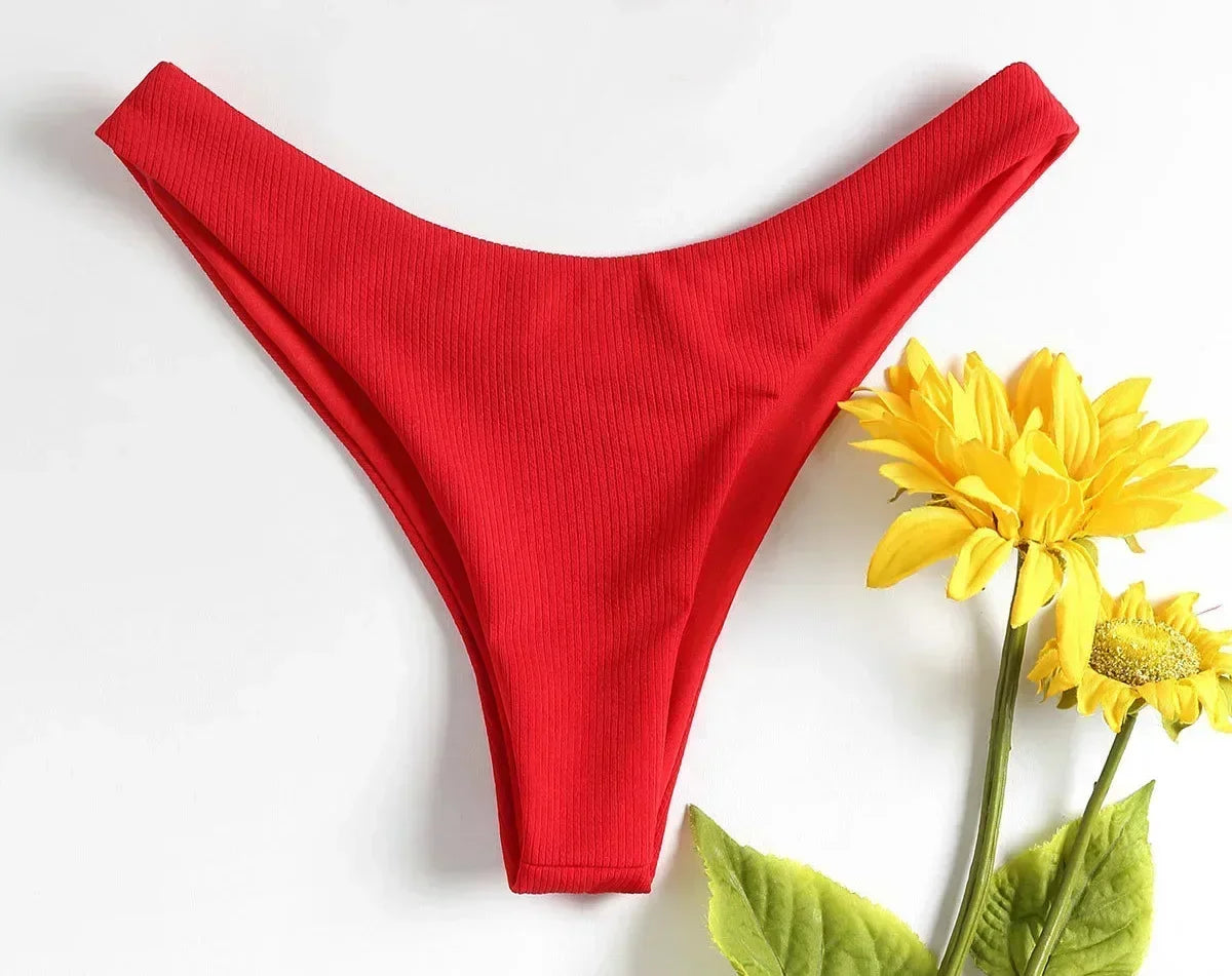 Conjunto De Bikini con parte superior De tubo acanalado para mujer