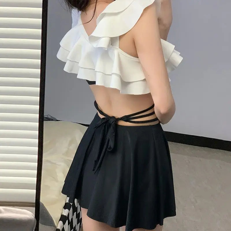 Conjunto de Bikini para mujer, traje de baño de estilo coreano